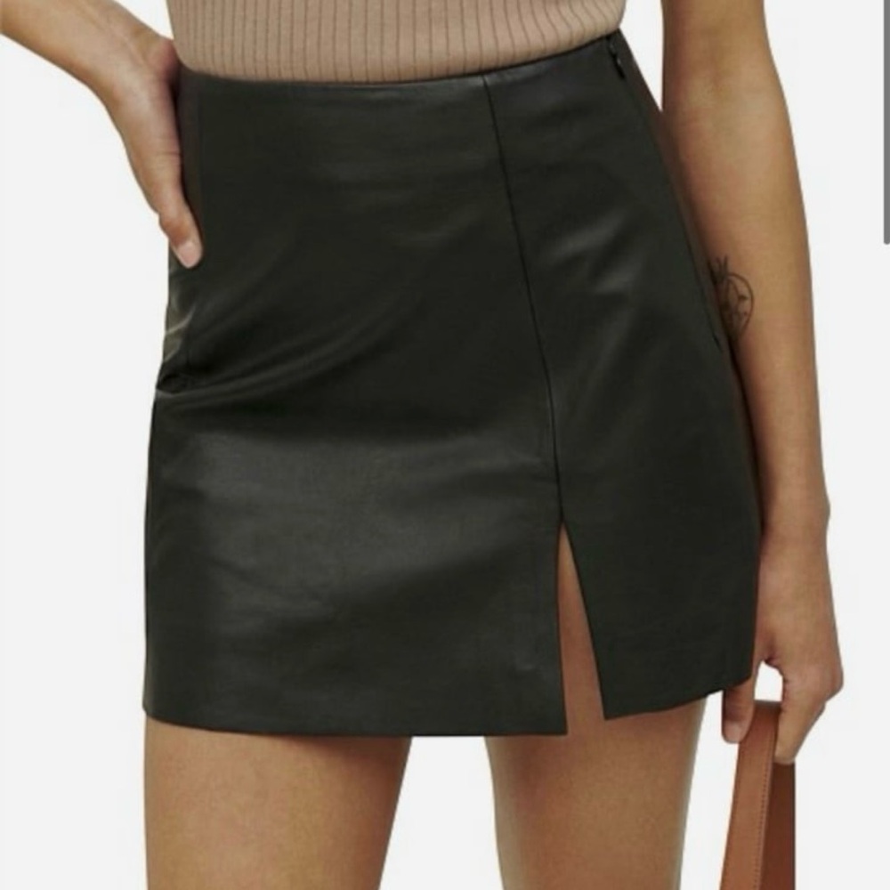 Reformation Veda Margie Genuine Leather Skirt